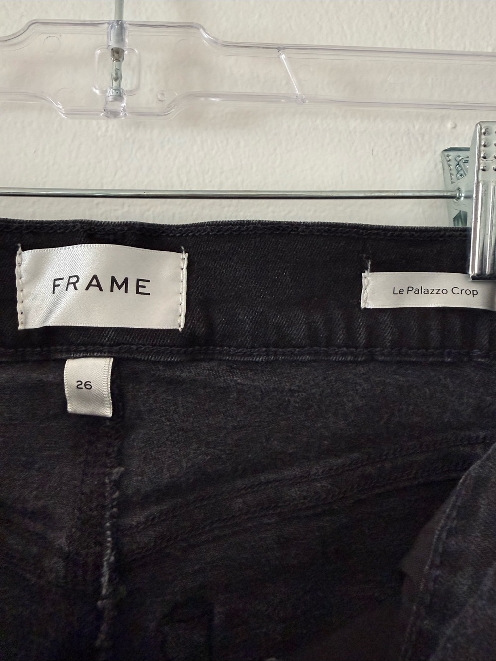 FRAME Le Palazzo Crop high-rise wide-leg jeans. Raw hem, size 26 - Picture 5 of 6
